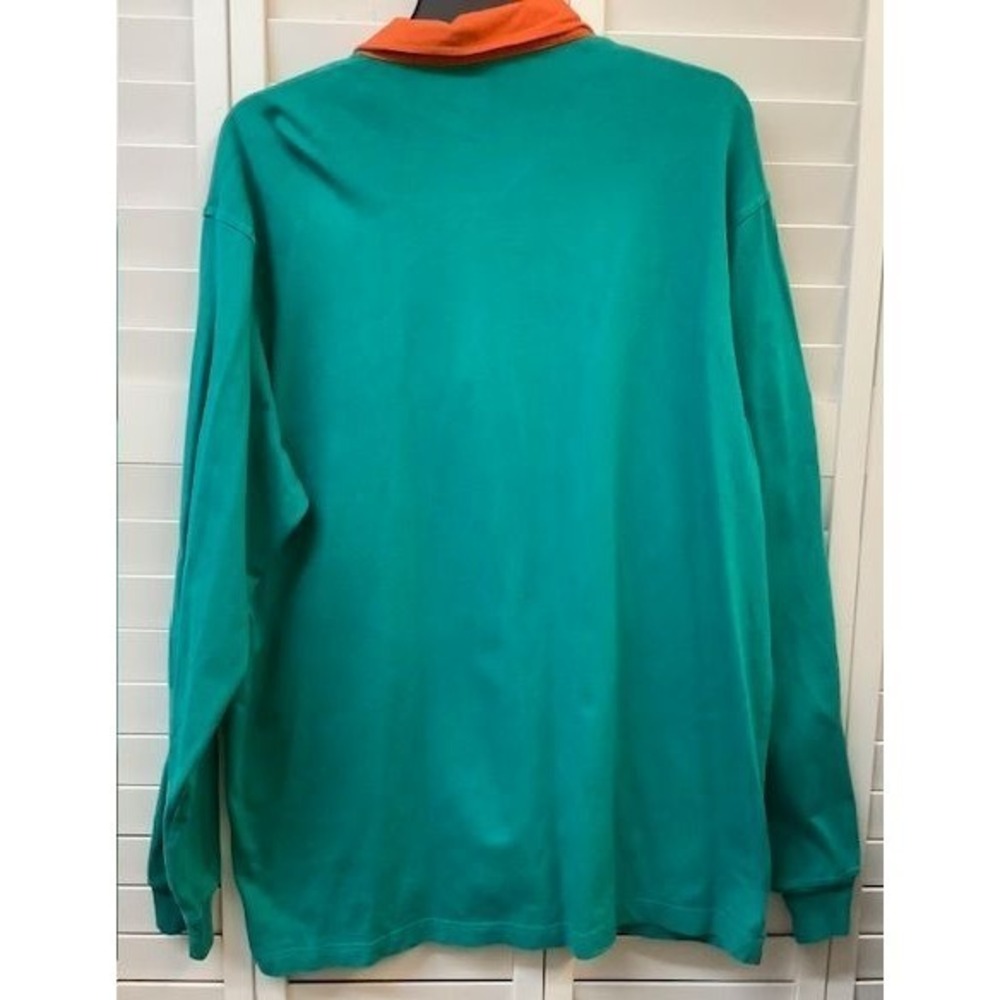 Vintage Miami Dolphins NFL Gridiron Classic Long Sleeve Polo Shirt L/G 100% Cott - Picture 2 of 6